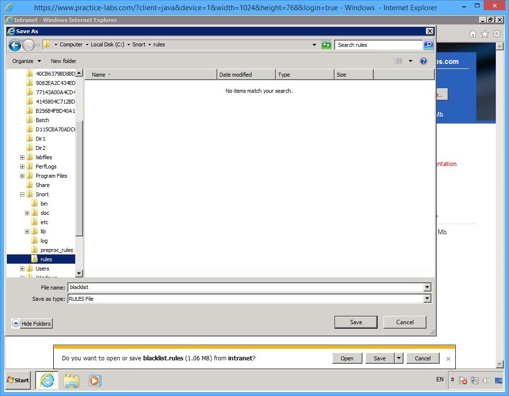Practice Labs screenshot.